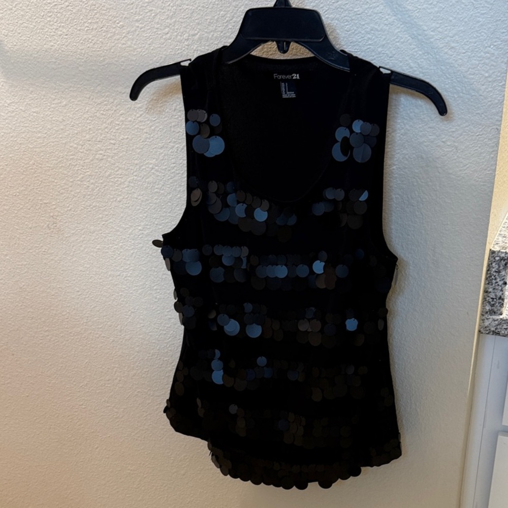 Black Sequin Women's Top